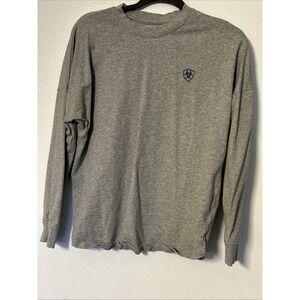 Women's Medium ARIAT REAL  Oversized Fit Long sleeved Shirt  Grey RN#105037